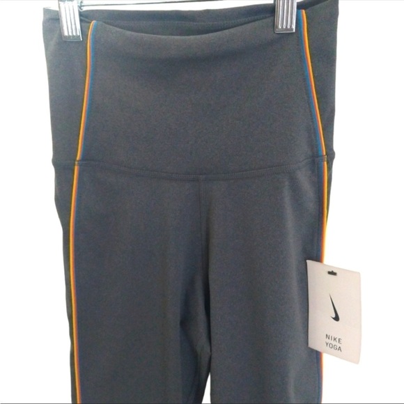 NWT Nike DRI-FIT rainbow striped compression yoga leggings XS - Picture 2 of 2